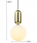 Lampa wisząca BOY M złota - szkło, metal Lampa wisząca BOY M złota - szkło, metal