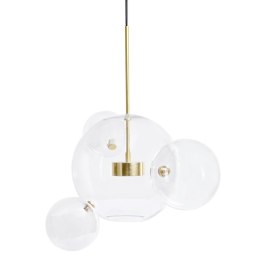 King Home Lampa wisząca CAPRI 4 złota - LED anodowane aluminium klosze kuliste szkło transparentny przypomina bańki mydlane
