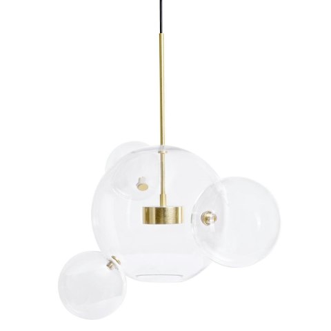 King Home Lampa wisząca CAPRI 4 złota - LED anodowane aluminium klosze kuliste szkło transparentny przypomina bańki mydlane King Home Lampa wisząca CAPRI 4 złota - LED anodowane aluminium klosze kuliste szkło transparentny przypomina bańki mydlane