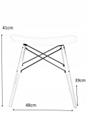 MODESTO stołek, taboret BORD czarny - polipropylen, podstawa bukowa łączenia metal czarny