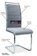 KRZESŁO DO JADALNI H441SIGNAL nogi CHROM / SZARY tkaninaTAP.97
