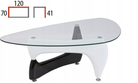 SIGNAL ŁAWA OMEGA TRANSPARENTNY/CZARNO-BIAŁY LAKIER 120x70x41 SIGNAL ŁAWA OMEGA TRANSPARENTNY/CZARNO-BIAŁY LAKIER 120x70x41