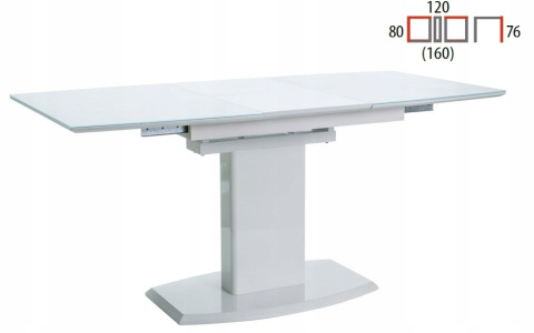 SIGNAL STÓŁ AUSTIN BIAŁY LAKIER (120-160)X80 SIGNAL STÓŁ AUSTIN BIAŁY LAKIER (120-160)X80
