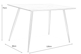 STÓŁ PROSTOKĄTNY REMUS SIGNAL MDF DĄB / CZARNY METAL STELAŻ 120X80 DO KUCHNI DO JADALNI DO LOKALU