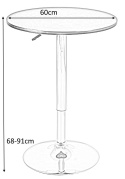 SIGNAL STOLIK BAROWY B500 CZARNY/CHROM fi 60x68-91