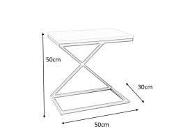 SIGNAL STOLIK ŁAWA LIZ II MDF + OKLEINA NATURALNA DĄB/ STELAŻ CZARNY METAL 30X50