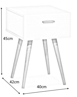 SIGNAL STOLIK MILAN S3 BIAŁY/DĄB 40X40