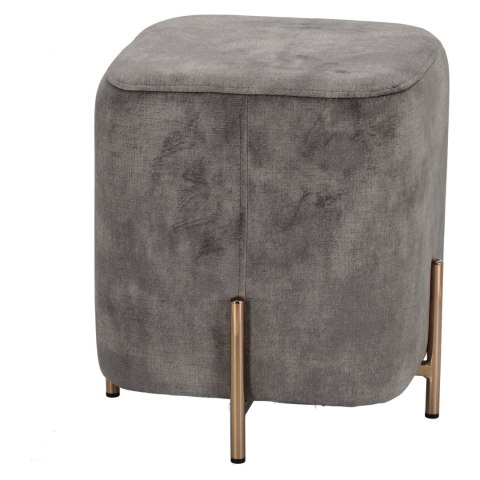PUFA PODNÓŻEK Izbit Intesi w kształcie sześcianu Velvet JASNOSZARA VELVET podstawa metal w kolorze różowego złota PUFA PODNÓŻEK Izbit Intesi w kształcie sześcianu Velvet JASNOSZARA VELVET podstawa metal w kolorze różowego złota