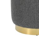 Intesi Pufa Podnóżek Kung XL tapicerka tkanina melanż ciemnoszara podstawa metalowa w kolorze polerowanego złota Intesi Pufa Podnóżek Kung XL tapicerka tkanina melanż ciemnoszara podstawa metalowa w kolorze polerowanego złota