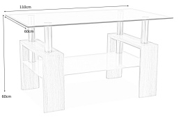 SIGNAL ŁAWA LISA III TRANSP./DĄB SONOMA 110X60X60