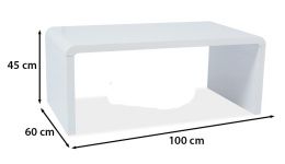 SIGNAL ŁAWA PROSTOKĄTNA MIO BLAT I STELAŻ MDF BIAŁY LAKIER 100X60X45