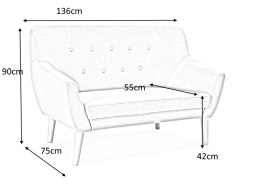 SIGNAL SOFA NORDIC 2 VELVET KOLOR TURKUS TAPICERKA BLUVEL 85 / BUK