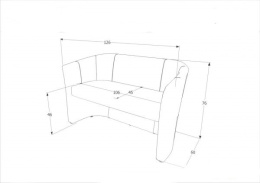 SIGNAL SOFA TM-2 CIEMNY BRĄZ EKOSKÓRA / WENGE