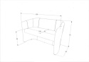 SIGNAL SOFA TM-2 GRANATOWY EKOSKÓRA / WENGE SIGNAL SOFA TM-2 GRANATOWY EKOSKÓRA / WENGE