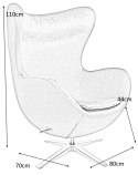King Home Fotel EGG SZEROKI VELVET ciemny szary. 40 - welur, podstawa stal polerowana King Home Fotel EGG SZEROKI VELVET ciemny szary. 40 - welur, podstawa stal polerowana