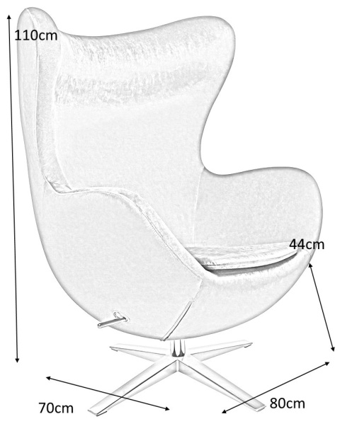 King Home Fotel EGG SZEROKI VELVET ciemny szary. 40 - welur, podstawa stal polerowana King Home Fotel EGG SZEROKI VELVET ciemny szary. 40 - welur, podstawa stal polerowana