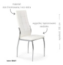 Halmar K209 krzesło biały ekoskóra stal chromowana