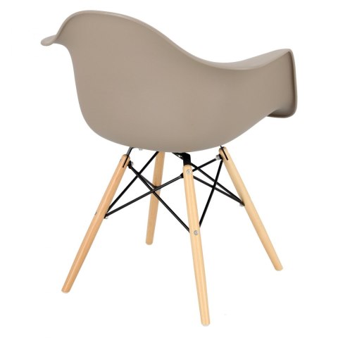 D2.DESIGN Krzesło Fotel P018W PP tworzywo szary mild grey, drewniane nogi wygodne i funkcjonalne D2.DESIGN Krzesło Fotel P018W PP tworzywo szary mild grey, drewniane nogi wygodne i funkcjonalne