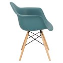 D2.DESIGN Krzesło Fotel P018W PP tworzywo zielony navy green drewniane nogi nowoczesne i wygodne D2.DESIGN Krzesło Fotel P018W PP tworzywo zielony navy green drewniane nogi nowoczesne i wygodne