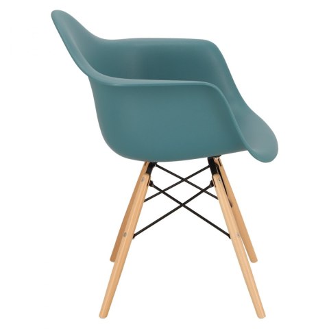 D2.DESIGN Krzesło Fotel P018W PP tworzywo zielony navy green drewniane nogi nowoczesne i wygodne D2.DESIGN Krzesło Fotel P018W PP tworzywo zielony navy green drewniane nogi nowoczesne i wygodne
