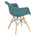 D2.DESIGN Krzesło Fotel P018W PP tworzywo zielony navy green drewniane nogi nowoczesne i wygodne D2.DESIGN Krzesło Fotel P018W PP tworzywo zielony navy green drewniane nogi nowoczesne i wygodne