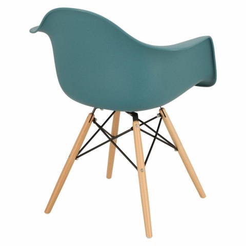 D2.DESIGN Krzesło Fotel P018W PP tworzywo zielony navy green drewniane nogi nowoczesne i wygodne D2.DESIGN Krzesło Fotel P018W PP tworzywo zielony navy green drewniane nogi nowoczesne i wygodne