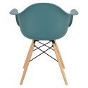 D2.DESIGN Krzesło Fotel P018W PP tworzywo zielony navy green drewniane nogi nowoczesne i wygodne D2.DESIGN Krzesło Fotel P018W PP tworzywo zielony navy green drewniane nogi nowoczesne i wygodne