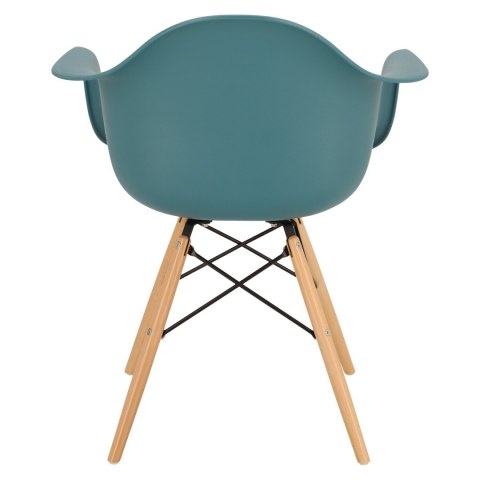 D2.DESIGN Krzesło Fotel P018W PP tworzywo zielony navy green drewniane nogi nowoczesne i wygodne D2.DESIGN Krzesło Fotel P018W PP tworzywo zielony navy green drewniane nogi nowoczesne i wygodne