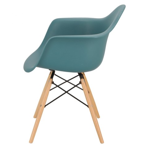 D2.DESIGN Krzesło Fotel P018W PP tworzywo zielony navy green drewniane nogi nowoczesne i wygodne D2.DESIGN Krzesło Fotel P018W PP tworzywo zielony navy green drewniane nogi nowoczesne i wygodne