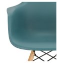 D2.DESIGN Krzesło Fotel P018W PP tworzywo zielony navy green drewniane nogi nowoczesne i wygodne D2.DESIGN Krzesło Fotel P018W PP tworzywo zielony navy green drewniane nogi nowoczesne i wygodne