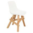 Intesi Krzesło Rail białe mat tworzywo / nogi lite drewno dębowe nowoczesne i wygodne