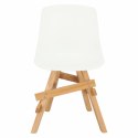 Intesi Krzesło Rail białe mat tworzywo / nogi lite drewno dębowe nowoczesne i wygodne
