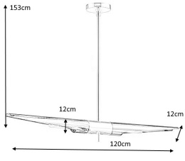 Lampa wisząca APOLLO 1 biała - szczotkowane złoto