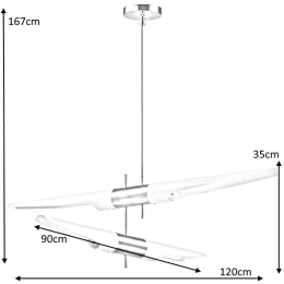 Lampa wisząca APOLLO 2 biała - szczotkowane złoto