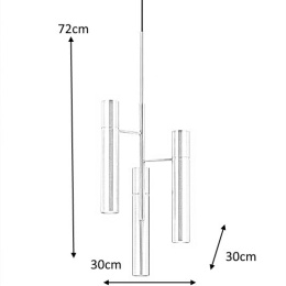 Lampa wisząca TUBI złota - aluminium