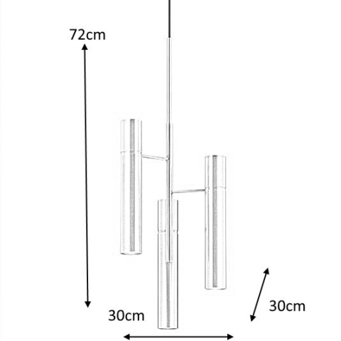 Lampa wisząca TUBI złota - aluminium Lampa wisząca TUBI złota - aluminium