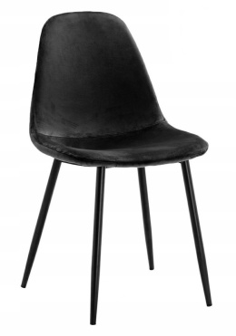 MODESTO krzesło LUCY tapicerowane czarne - welur, metal do wnętrz klasycznych i nowoczesnych