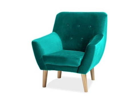 SIGNAL FOTEL NORDIC 1 VELVET KOLOR TURKUS TAPICERKA BLUVEL 85 / BUK SIGNAL FOTEL NORDIC 1 VELVET KOLOR TURKUS TAPICERKA BLUVEL 85 / BUK