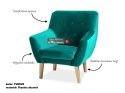 SIGNAL FOTEL NORDIC 1 VELVET KOLOR TURKUS TAPICERKA BLUVEL 85 / BUK SIGNAL FOTEL NORDIC 1 VELVET KOLOR TURKUS TAPICERKA BLUVEL 85 / BUK