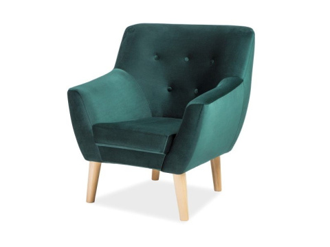 SIGNAL FOTEL NORDIC 1 VELVET KOLOR ZIELONY TAPICERKA BLUVEL 78 / BUK SIGNAL FOTEL NORDIC 1 VELVET KOLOR ZIELONY TAPICERKA BLUVEL 78 / BUK