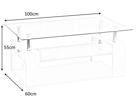 SIGNAL ŁAWA LISA BASIC II TRANSP./BIAŁY LAKIER 100x60x55 SIGNAL ŁAWA LISA BASIC II TRANSP./BIAŁY LAKIER 100x60x55