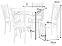 SIGNAL ZESTAW STÓŁ KRZESŁA FIT DĄB SONOMA / ALUMINIUM