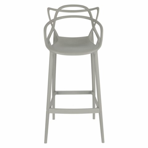 D2.DESIGN Hoker Krzesło barowe Lexi szary mat tworzywo PP z oparciem i podnóżkiem D2.DESIGN Hoker Krzesło barowe Lexi szary mat tworzywo PP z oparciem i podnóżkiem