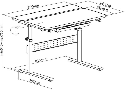 Fun Desk Colore Grey biurko regulowane białe szare Fun Desk Colore Grey biurko regulowane białe szare