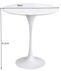 Stolik TULIP MARBLE MINI biały - blat okrągły marmurowy, metal Stolik TULIP MARBLE MINI biały - blat okrągły marmurowy, metal