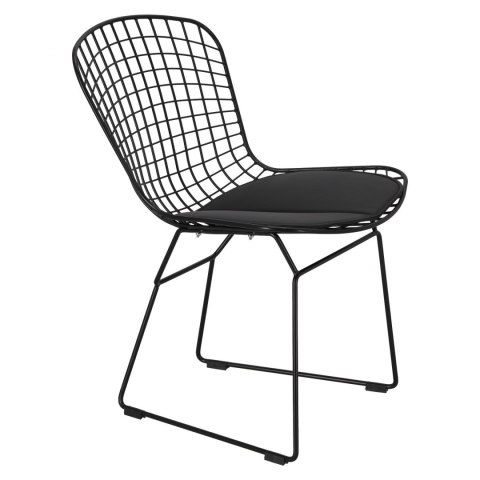 KRZESŁO Harry D2.DESIGN METAL malowany proszkowo CZARNE / miękka CZARNA PODUSZKA na siedzisku do domu i do lokalu KRZESŁO Harry D2.DESIGN METAL malowany proszkowo CZARNE / miękka CZARNA PODUSZKA na siedzisku do domu i do lokalu