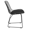 KRZESŁO Harry D2.DESIGN METAL malowany proszkowo CZARNE / miękka CZARNA PODUSZKA na siedzisku do domu i do lokalu KRZESŁO Harry D2.DESIGN METAL malowany proszkowo CZARNE / miękka CZARNA PODUSZKA na siedzisku do domu i do lokalu