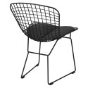 KRZESŁO Harry D2.DESIGN METAL malowany proszkowo CZARNE / miękka CZARNA PODUSZKA na siedzisku do domu i do lokalu KRZESŁO Harry D2.DESIGN METAL malowany proszkowo CZARNE / miękka CZARNA PODUSZKA na siedzisku do domu i do lokalu