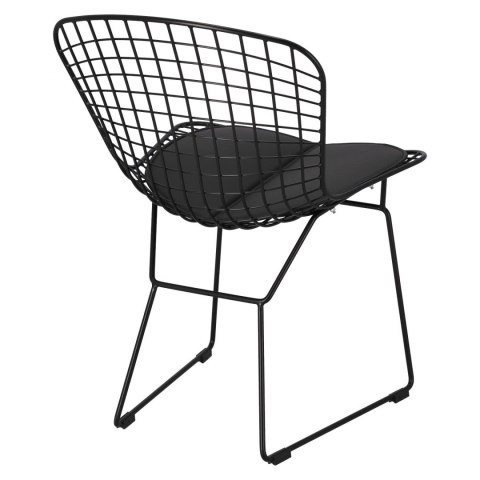 KRZESŁO Harry D2.DESIGN METAL malowany proszkowo CZARNE / miękka CZARNA PODUSZKA na siedzisku do domu i do lokalu KRZESŁO Harry D2.DESIGN METAL malowany proszkowo CZARNE / miękka CZARNA PODUSZKA na siedzisku do domu i do lokalu