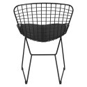 KRZESŁO Harry D2.DESIGN METAL malowany proszkowo CZARNE / miękka CZARNA PODUSZKA na siedzisku do domu i do lokalu KRZESŁO Harry D2.DESIGN METAL malowany proszkowo CZARNE / miękka CZARNA PODUSZKA na siedzisku do domu i do lokalu